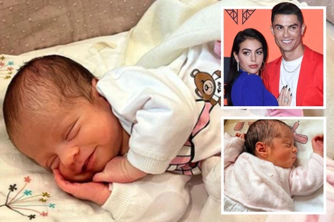 Cristiano Ronaldo and Georgina Rodriguez reveal they've named their baby daughter, Bella Esmeralda as they share heartwarming pictures of the child (photos)