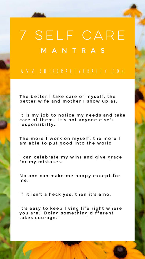 7 Self Care Mantras printable