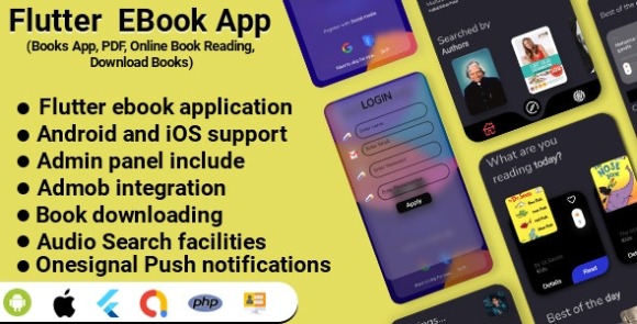 Flutter EBook App v2.0 (Leitura de e-books on-line, download de e-books, aplicativo de livros) Fonte