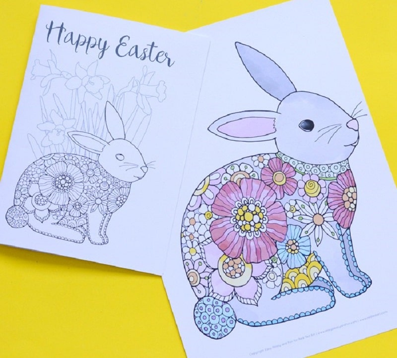 free bunny colouring pages
