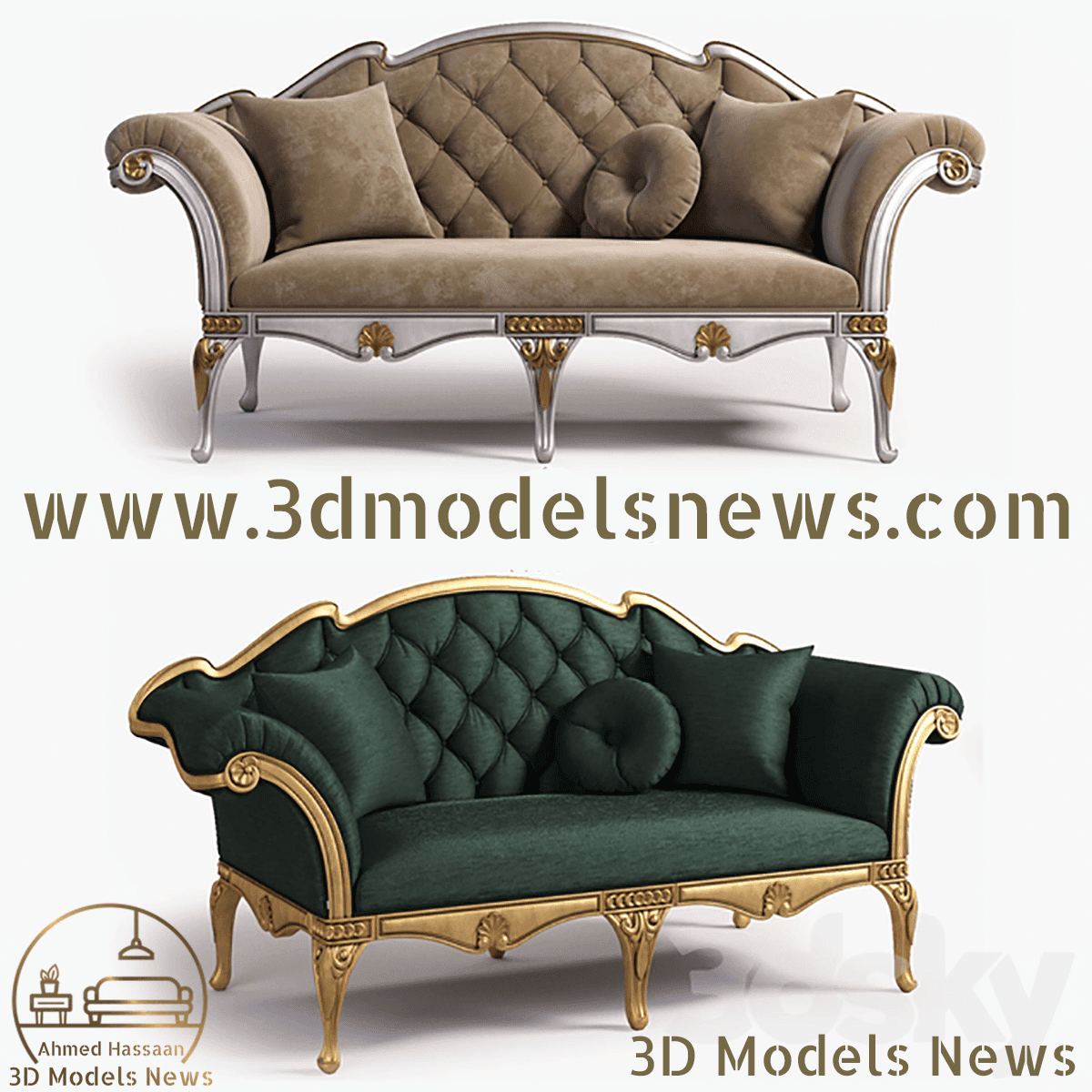 Classic style Bijoux sofa model 2