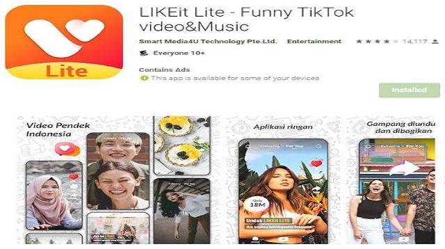  jika Like It Lite merupakan sebuah aplikasi video pendek yang memakai memori penyimpanan  Kode Referral Like It Lite Terbaru