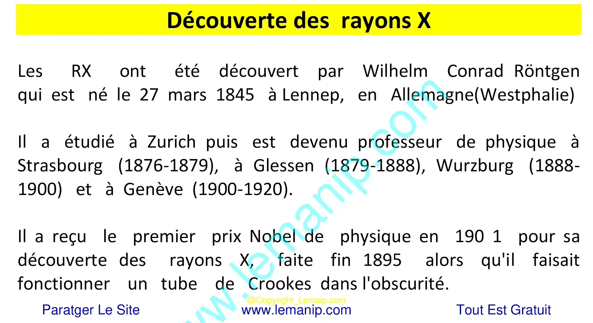 Découverte des rayons X