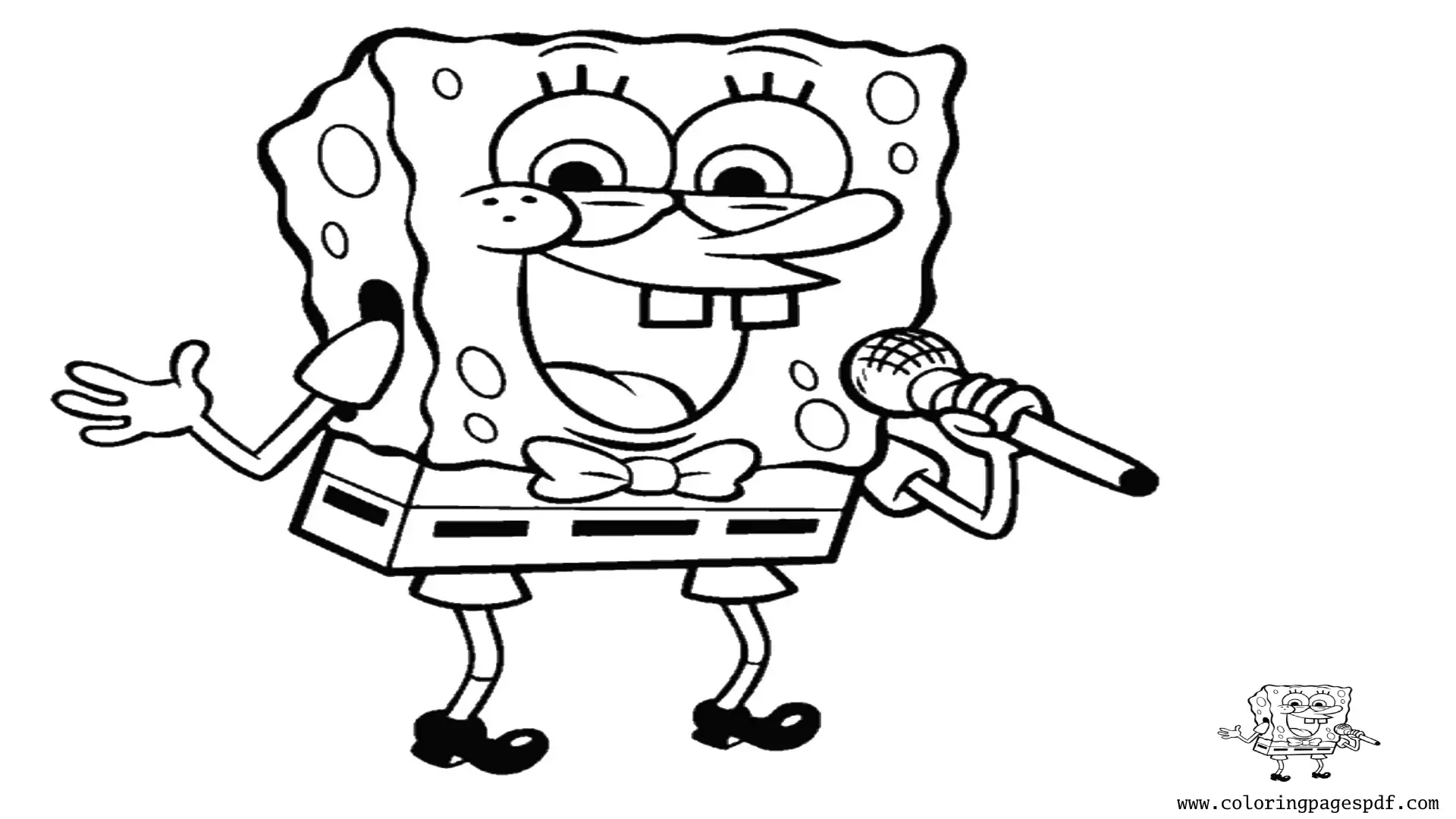 Coloring Pages Of SpongeBob Singing