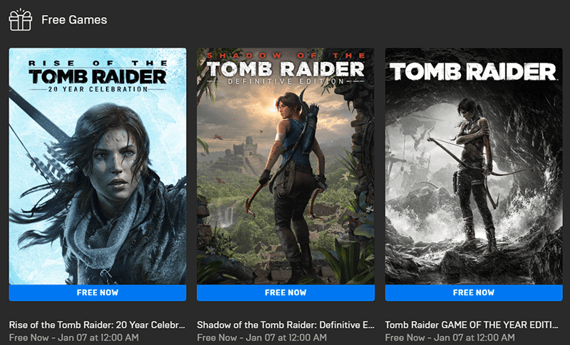 Tomb Raider Trilogy is now FREE now on Epic Games Store