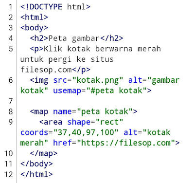 Contoh Program 2 : shape="rect"