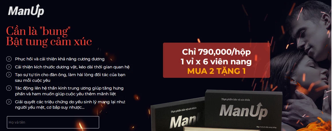 Gía Viên uống ManUp - Hỗ Trợ Tăng Cường Sinh Lý Nam Hiệu Quả