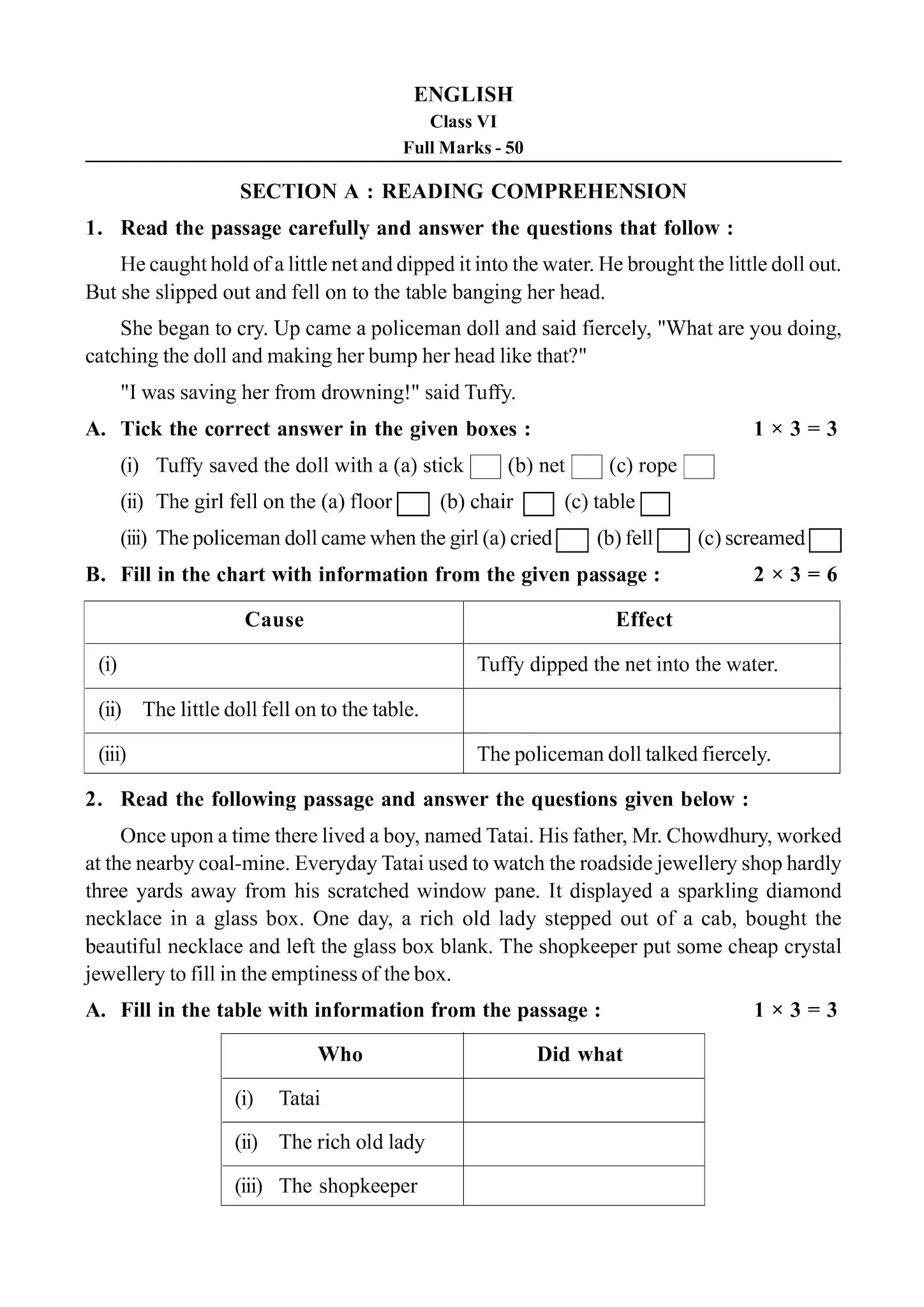 Model Activity Tasks | Second Language (English) | CLASS 6 | Part 8 | 2021 | PDF | Question & Answer