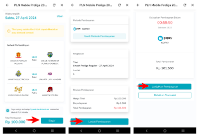 Cara Beli Tiket ProLiga Di PLN Mobile