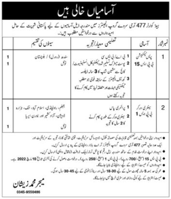 Headquarter 477 Army Survey Group Engineers Jobs 2022