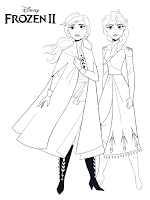 Anna and Elsa Frozen 2 coloring page