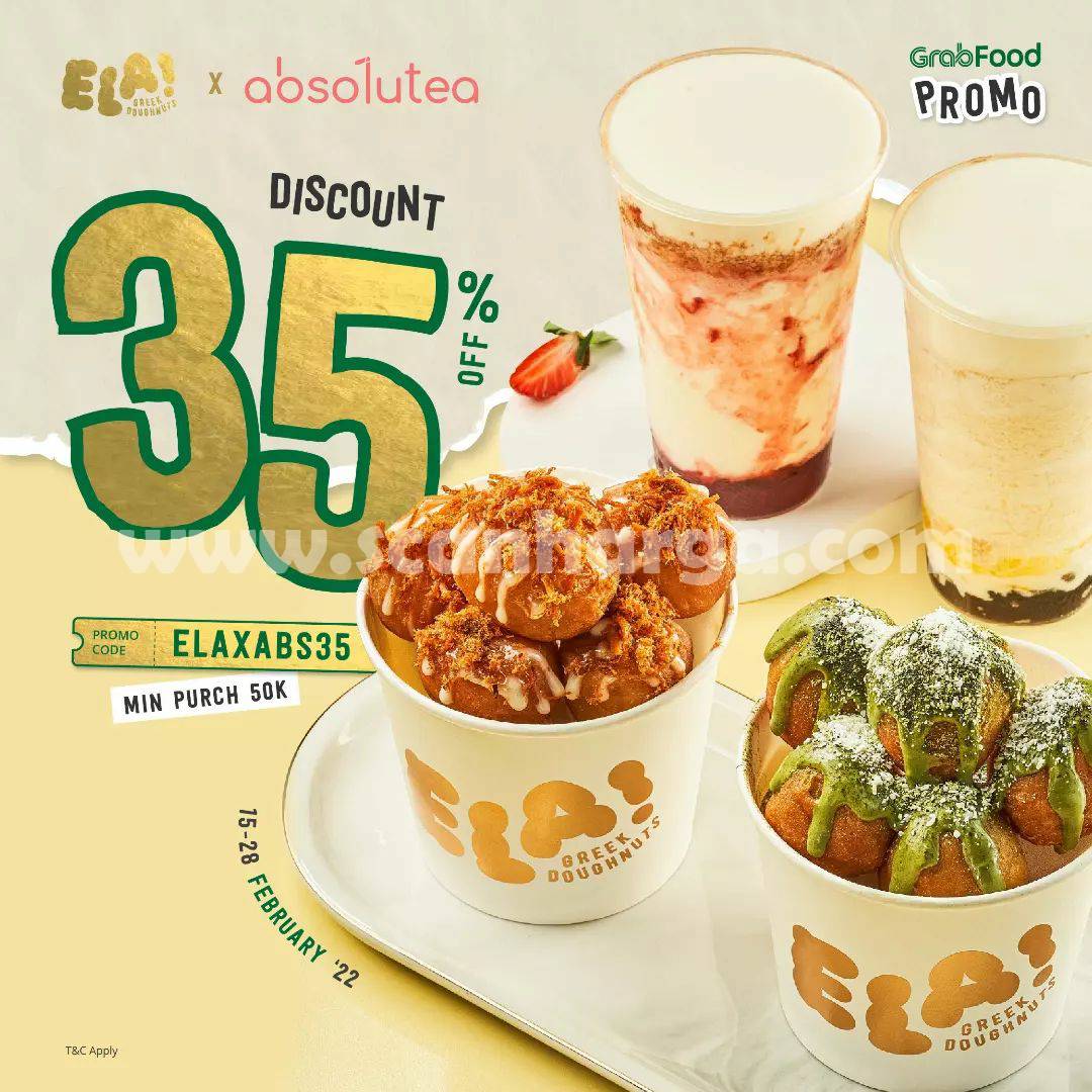 Promo ELA! Greek Doughnuts Diskon 35% via GrabFood
