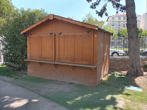 Empty Wooden hut now a underground residence of rabbits.