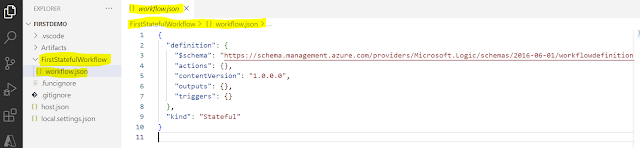 workflow.json  gets added in Logic app standard