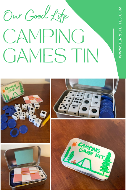 Repurposed Altoid Tin into a Camper Games Tin