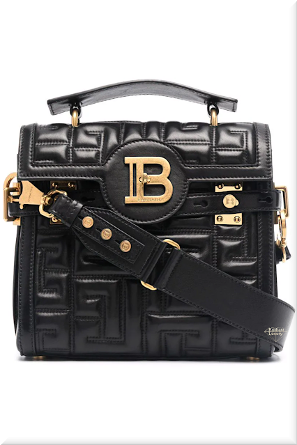 ♦Balmain BBuzz 23 black lambskin monogram pattern tote bag #balmain #bags #black #brilliantluxury