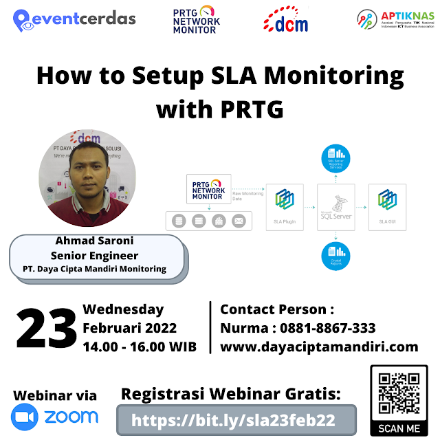 Ikuti Webinar How to setup SLA monitoring with PRTG 23 Feb 2022