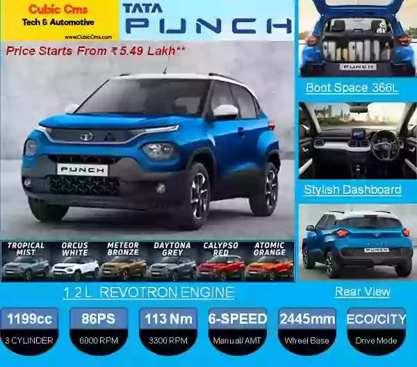 New Tata Punch SUV on-road price, specification, colors, variants and review