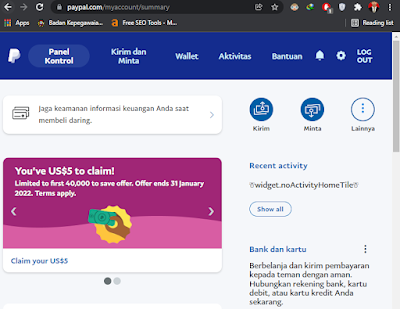 $5 paypal secara gratis