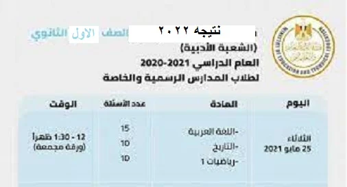 نتيجه أولي ثانوي 2022..أوائل أولي ثانوي بالدرجات