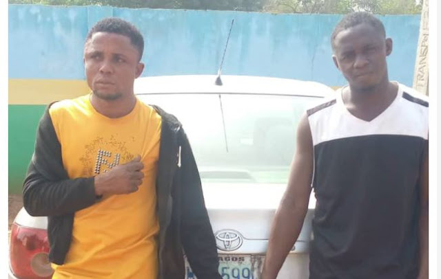 Suspected robbers arrested in Ogun with a car they allegedly stole in Lagos