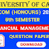 CU B.COM Sixth Semester Financial Management (Honours) 2021 Question Paper | B.COM Financial Management (Honours) 6th Semester 2021 Calcutta University Question Paper 