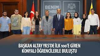 Başkan Altay YKS’de İlk 100’e Giren Konyalı Öğrencilerle Buluştu