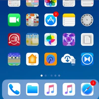 Illustrative diagram on a smartphone screen showing the concept of offloading apps. A grid of colorful app icons is displayed. One app icon is faded and semi-transparent, with a small cloud and download arrow symbol overlaid on it, while a small, separate document icon next to it remains solid, symbolizing preserved data. --no text