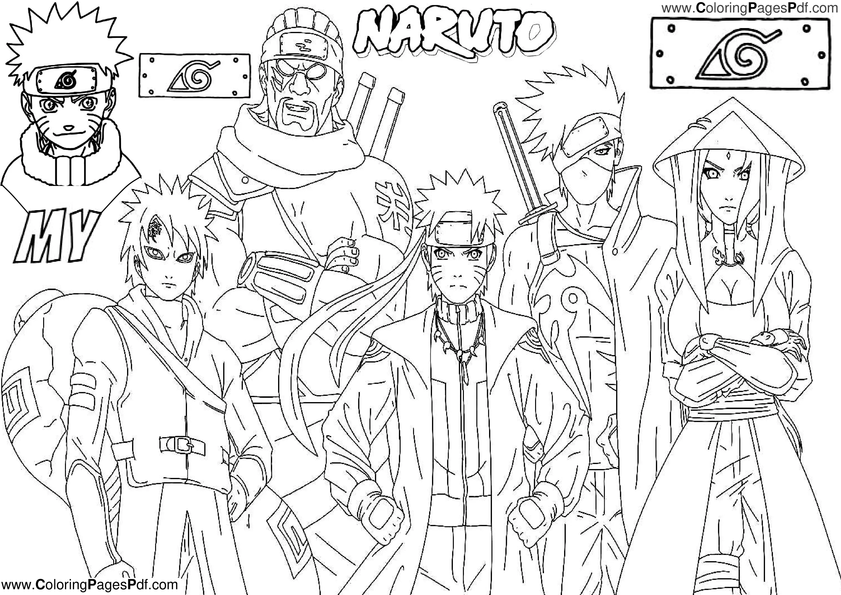Anime coloring pages naruto