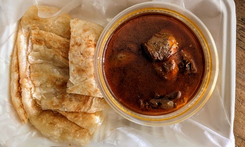 Paratha with curry chicken