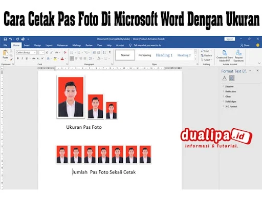 Cara Cetak Pas Foto Di Microsoft Word Dengan Ukuran