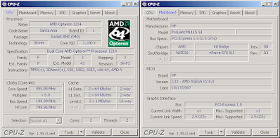 Tampilan CPU-Z Dari HP ProLiant ML115 G1