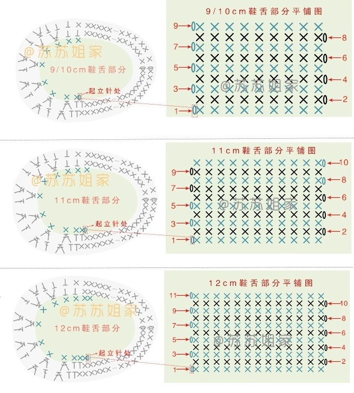 Схемы вязания верхней части ботиночек: