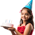 Indian Kid Birthday Girl with Cake Transparent Image