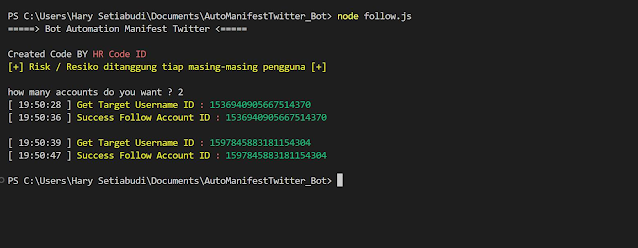 Bot Auto Follow, Delete, Search Twitter