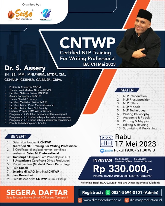 WA.0821-5694-0101 | Certified NLP Training For Writing Professional (CNTWP) 17 Mei 2023