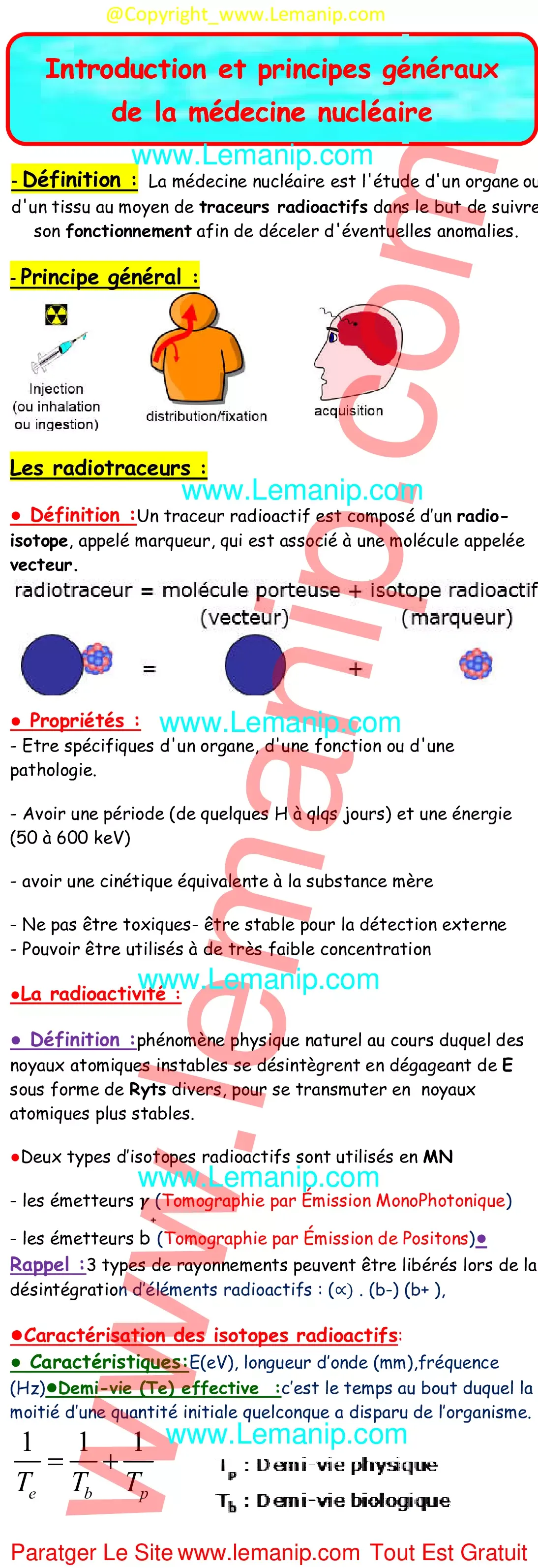 Résumé Cour 1 Du Module Médecine Nucléaire : Scintigraphie