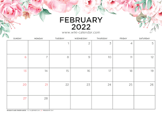 Free Printable Calendar February 2022
