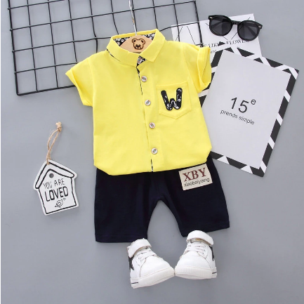 Children's Shirt Short Sleeve Boys Suit Baby Boy Sets