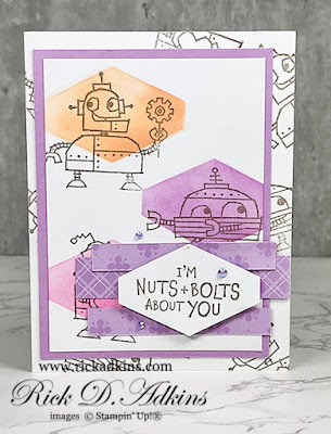 You will tell everyone that you're nuts & bolts about the with this cute SIP Card using just Stamps Ink and Paper.