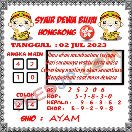 Prediksi Dewa Bumi Togel Hongkong Minggu 02 Juli 2023