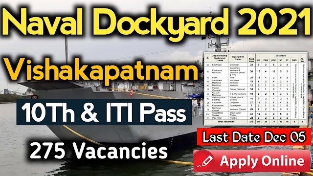 Naval shipyard Visakhapatnam notification 2021