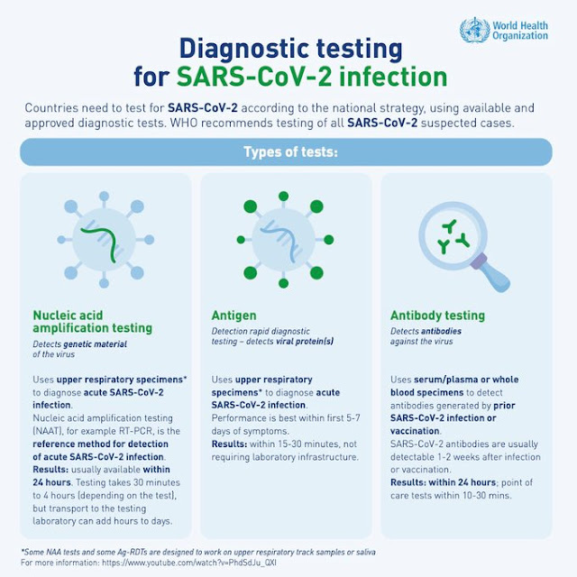 WHO different types of testing Jan 2022