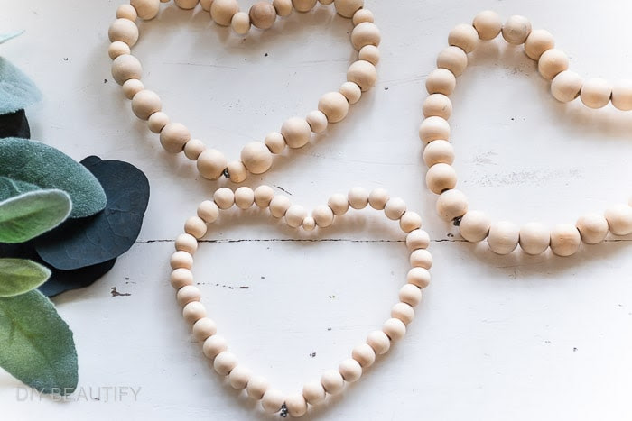 The Easiest Wood Bead Heart DIY