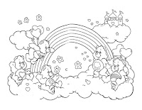 coloring pages to print - Rainbow and clouds