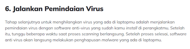 cara membersihkan laptop dari virus