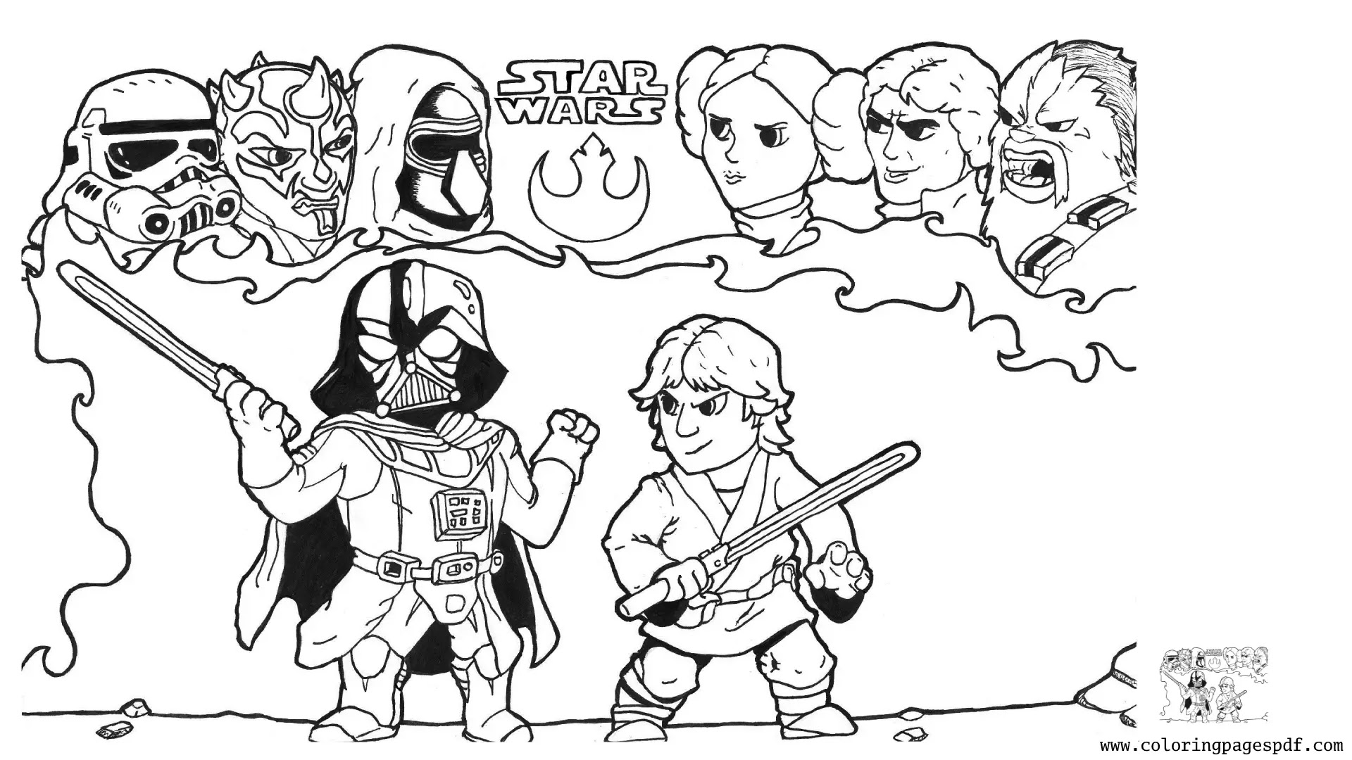 Coloring Pages Of Chibi Star Wars