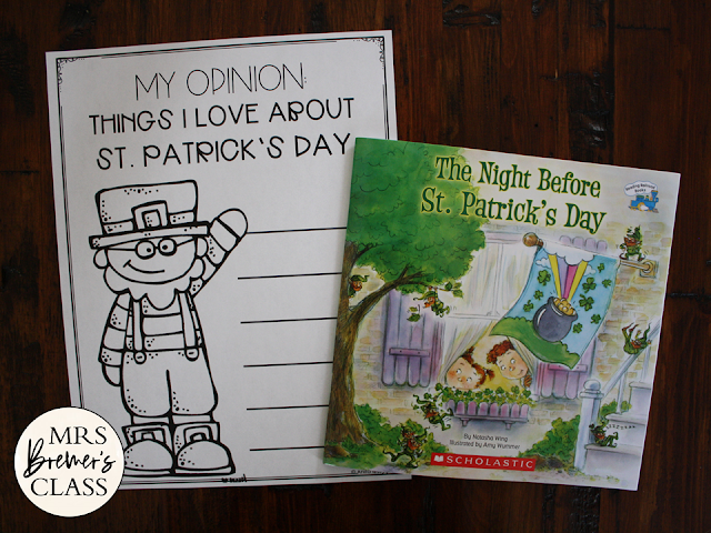 The Night Before St Patricks Day book activities unit with literacy companion activities and a craftivity for Kindergarten and First Grade