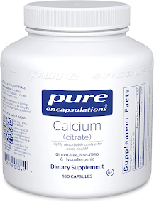 Pure Encapsulations Calcium (Citrate), Unflavored, 180 Capsules