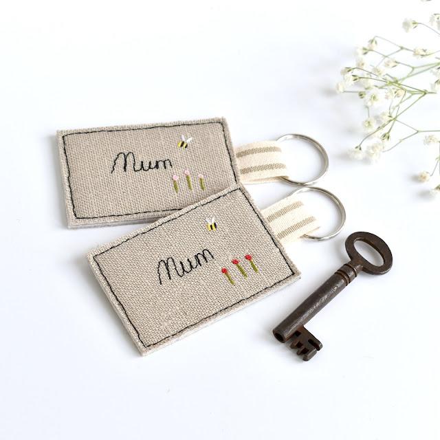 Embroidered mum keyring